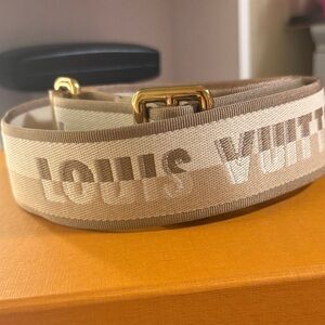 Louis Vuitton Tan and Gold Logo Strap